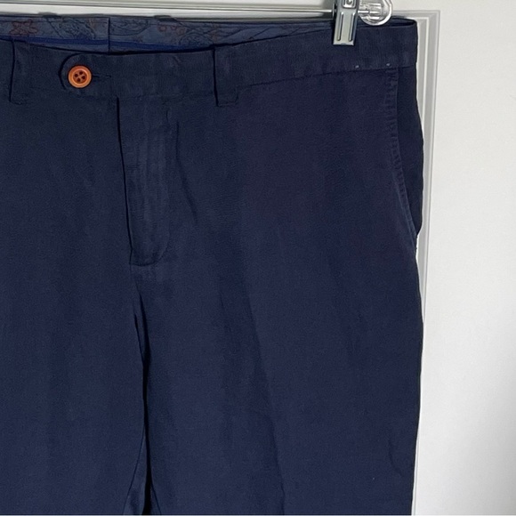 Tommy Bahama Dark Blue Linen Blend Straight Chino Pants 35x30 35841 - Picture 11 of 13